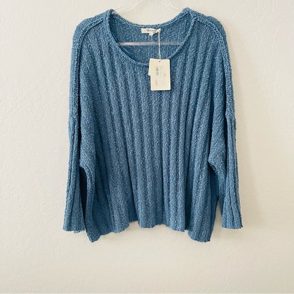 Miracle Sweaters - Miracle Blue Women's Crew Neck Knit Sweater
